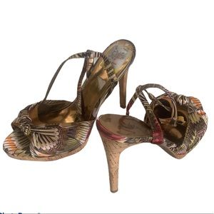 Carlos Santana Cork Platform Heels Sz 10-10.5